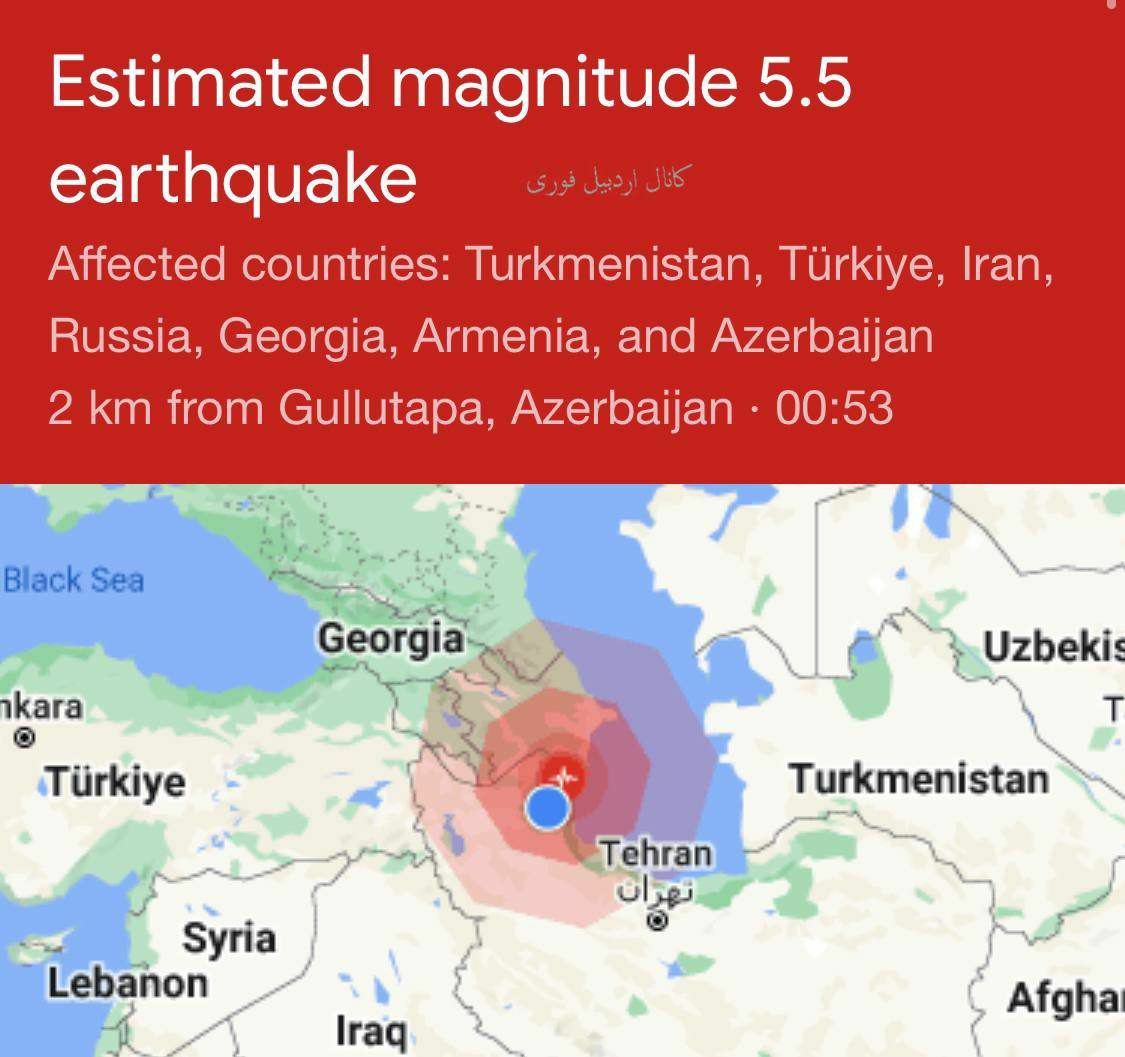زلزله آذربایجان خسارتی در اردبیل نداشت